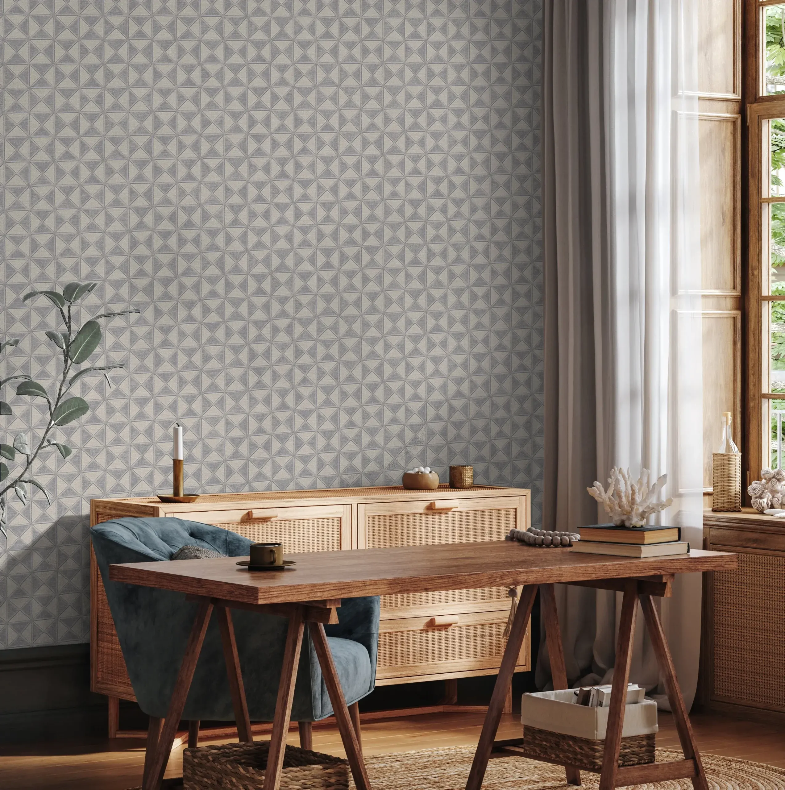 Gray Embossed Wallpaper – Understated Elegance (24105-3)